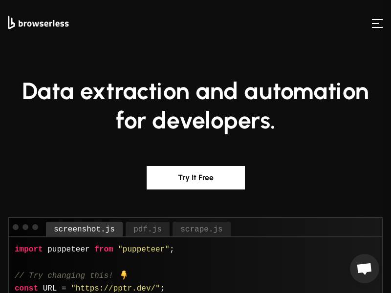 Browserless.io：高效的数据提取和自动化工具