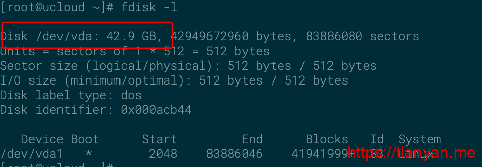 fdisk输出