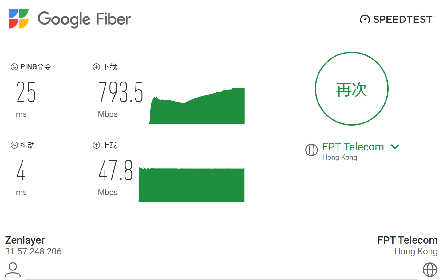 冲上云霄 speedtest 广港联通