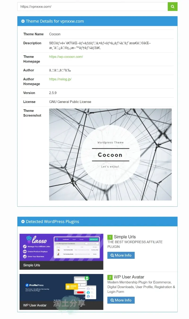 Wordpress 主题检测网站