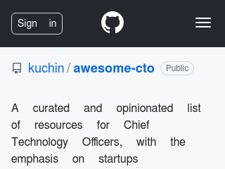 GitHub - kuchin/awesome-cto: A curated and opinionated list of resources for Chief Technology Officers, with the emphasis on startups