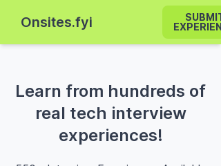 Onsites.fyi - 匿名在线面试编程问题