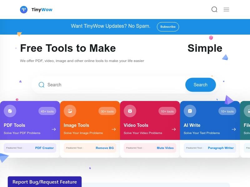 TinyWow：免费在线工具，提升你的生产力