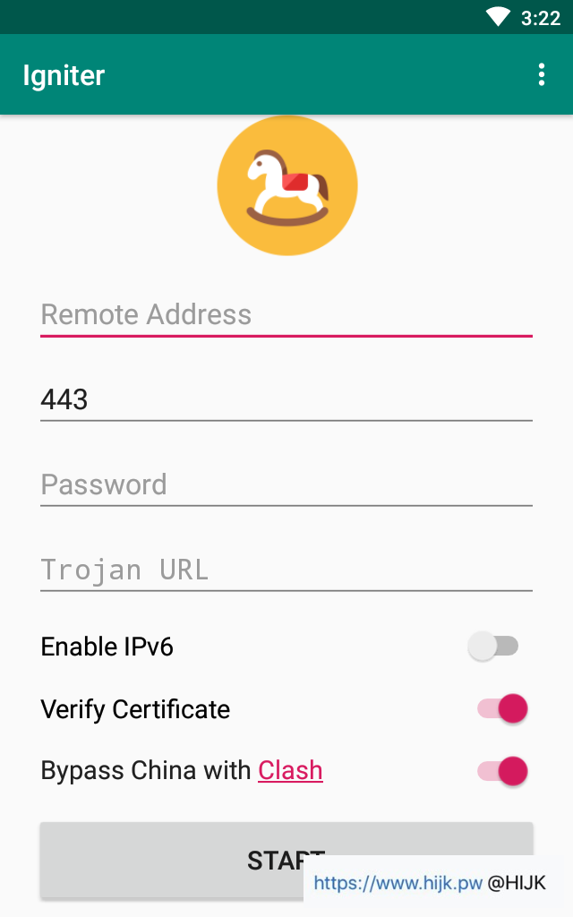 igniter配置界面