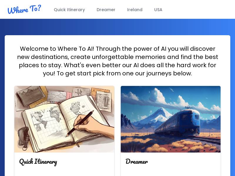 Where To AI - 发现新旅行目的地的 AI 助手