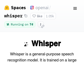 Whisper - 一个由 OpenAI 提供的 Hugging Face 空间