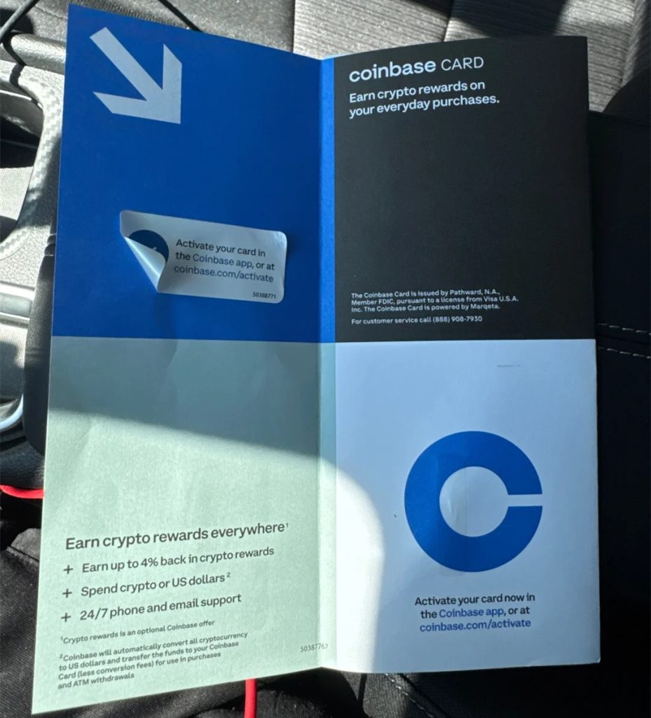 加密货币Coinbase实体卡